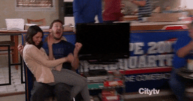 Aubrey Plaza Chris Pratt animated GIF