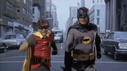  tv batman running robin superheroes GIF