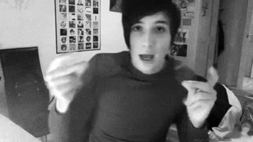 Black And White Dan Howell animated GIF