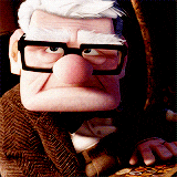 Animated old man making a cross sign on his heart