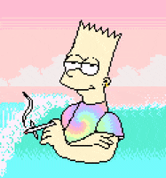Art Bart Simpson animated GIF