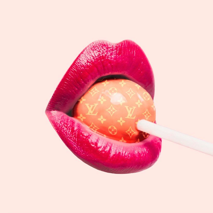 Aesthetic Lips With Lollipop - Largest Wallpaper Portal