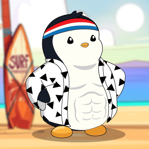 Sunbathing Six Pack GIF by Pudgy Penguins