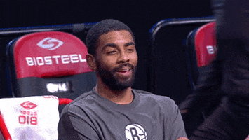 Kyrie Irving Smile GIF by NBA
