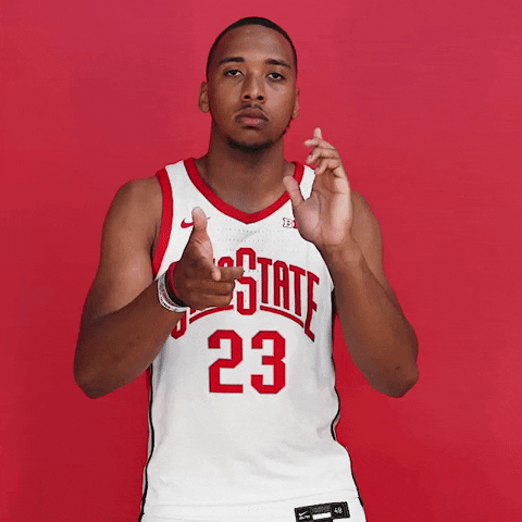 College Basketball Finger Guns GIF by Ohio State Athletics