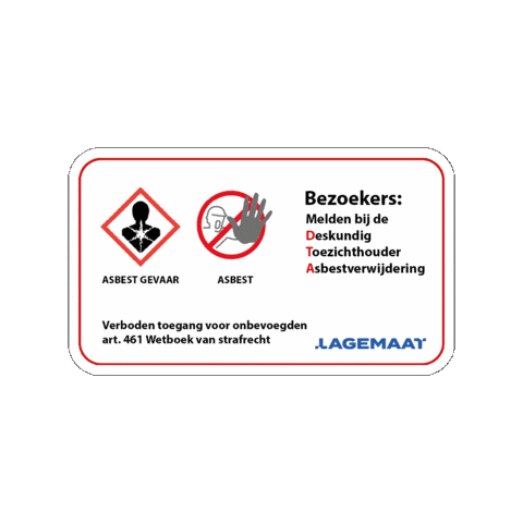 Asbest Sticker by Lagemaat