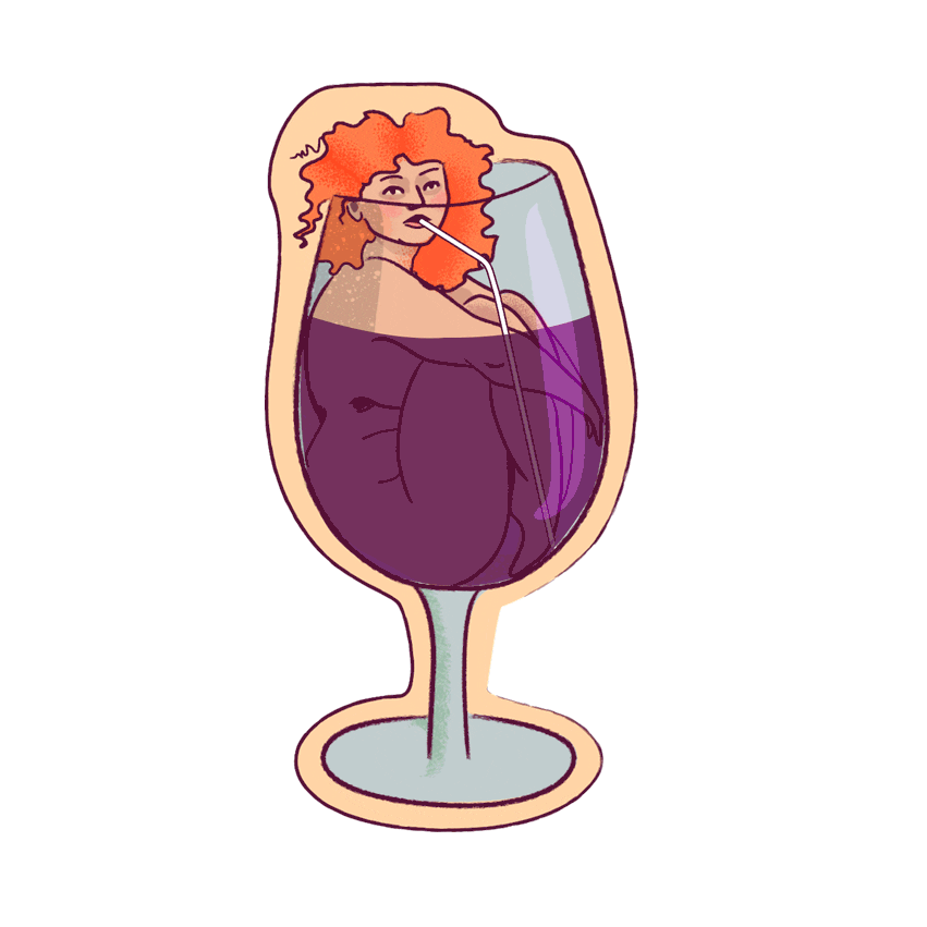 Woman Wine Sticker