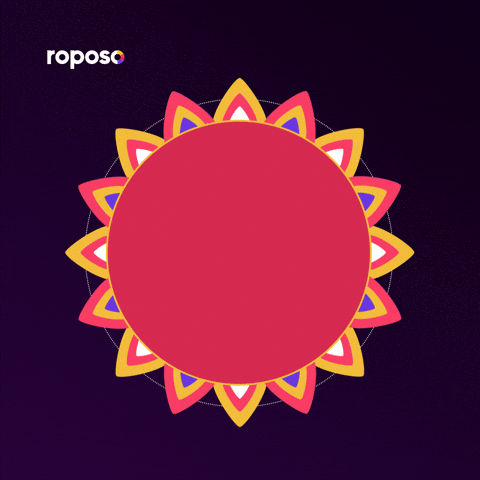 Illustrated gif. On top of a colorful red sun, one hand comes in to tie a bracelet around another's wrist, symbolic of the Hindu festival Raksha Bandhan. Text, "Best sister."