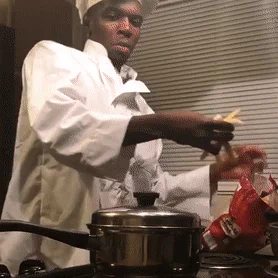 man chef make perfect loops fries GIF