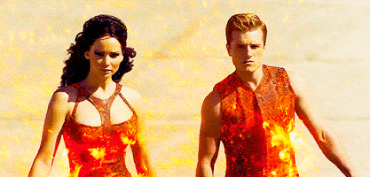 the hunger games fire GIF