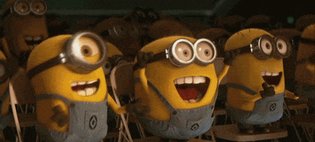 happy reactions excited minions yay
