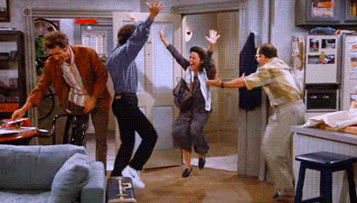 excited celebrate seinfeld yay cheer GIF