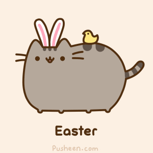  cat bunny easter chick happy easter GIF