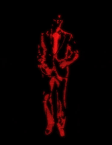 the glowing man in black GIF