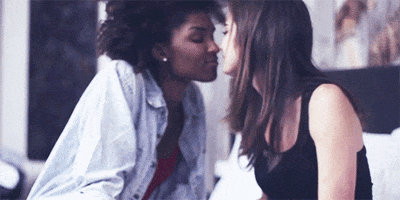 lesbian french kiss GIF