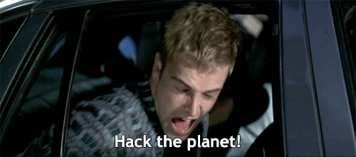 Image result for hack the planet gif