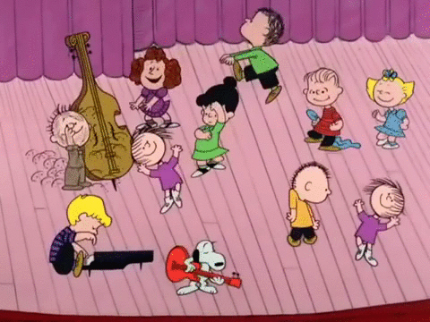 Image result for charlie brown dancing gif