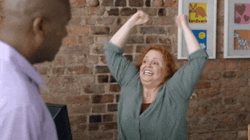 excited lady GIF