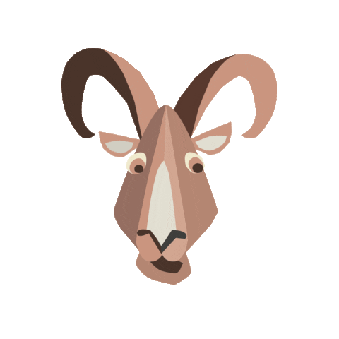 Alpine Ibex Wink Sticker