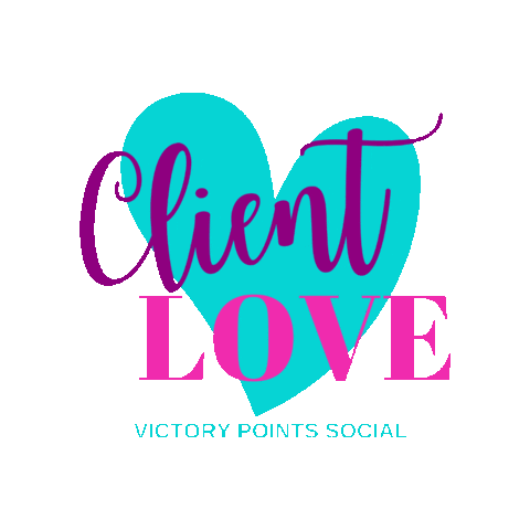 Client Love Teal Heart Sticker by Tracey Matney - Victory Points Social