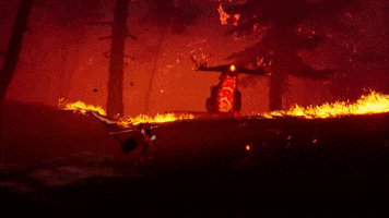 GiantSquidStudios fire jump scary arrow GIF