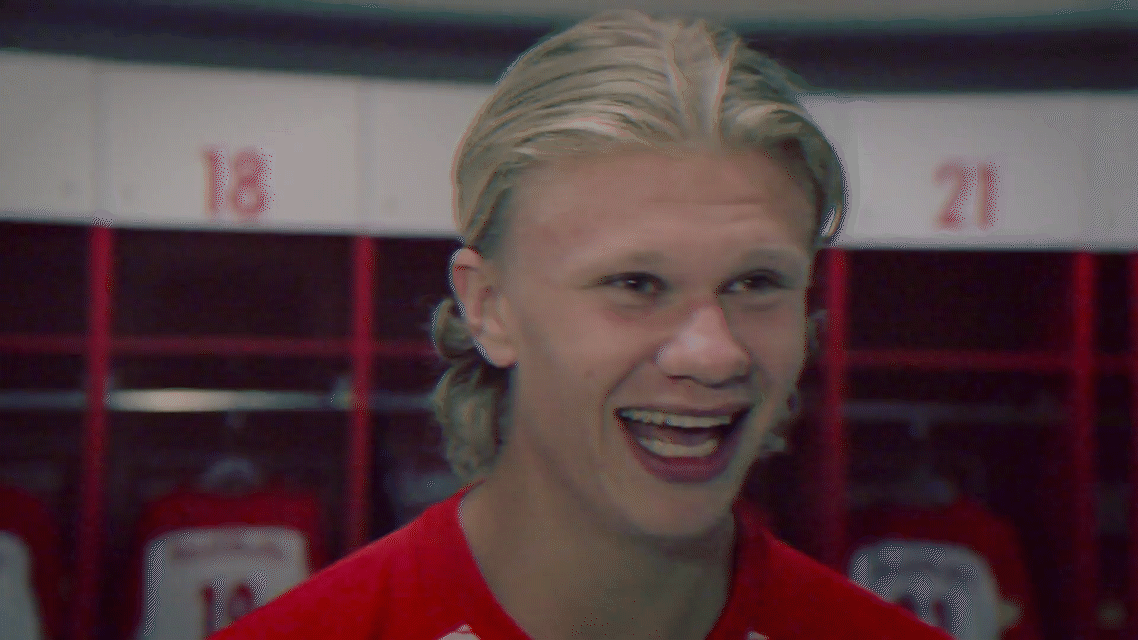 Erling Haaland Laughing Gif By Fc Red Bull Salzburg Find Share On Giphy