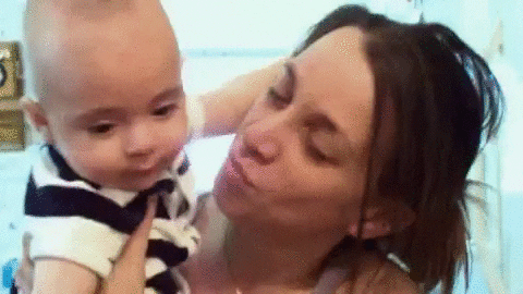 America's Funniest Home Videos kiss baby mom mother GIF