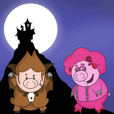 haunted house halloween GIF by Afro Pig