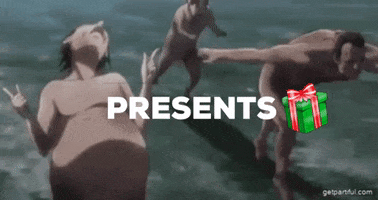 Attack On Titan Christmas Presents GIF by Partiful