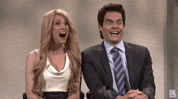 Excited Bill Hader GIF by Saturday Night Live
