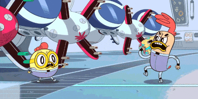 back and forth disney GIF by Space Chickens In Space
