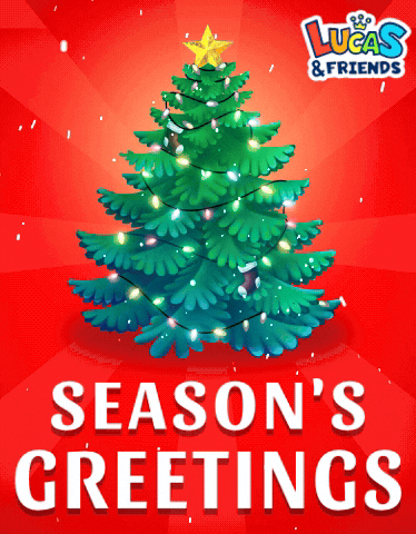 Greeting Merry Christmas GIF by Lucas and Friends by RV AppStudios