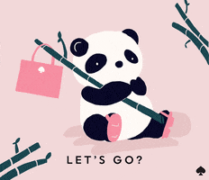lets go panda GIF by kate spade new york