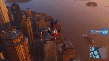 spiderman landing GIF