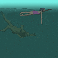 creature from the black lagoon swimming GIF by Megan