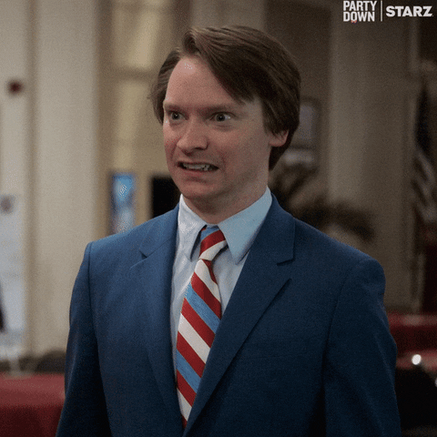 Shocked Calum Worthy GIF by Party Down