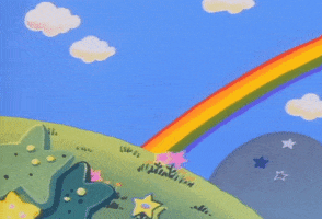 rainbow brite running GIF
