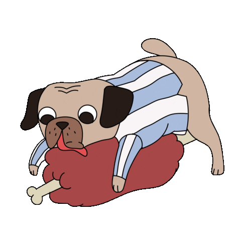 Excited Pug Sticker by Percolate Galactic
