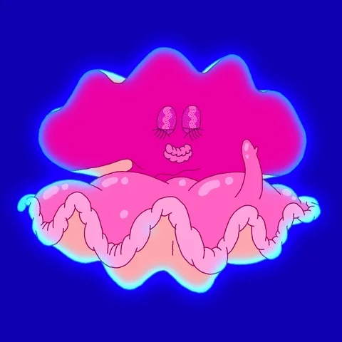 clam wink GIF by GIPHY Studios Originals