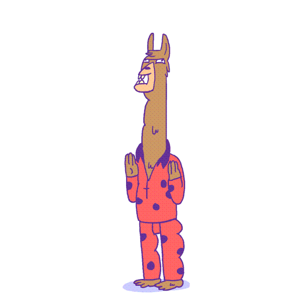 Llama Pajamas GIF by Cameron McClain