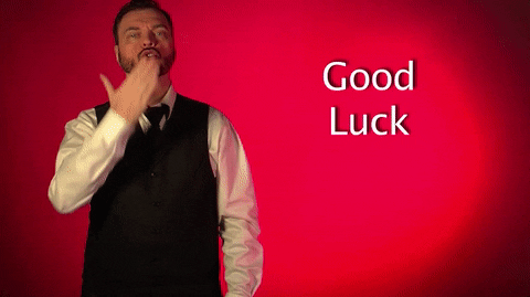 Sign Language Good Luck GIF by Sign with Robert - Find & Share on GIPHY