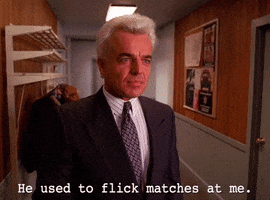 leland palmer he used to flick matches at me GIF by Twin Peaks on Showtime