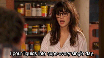 cwlkr new girl liquid cups jessica day GIF