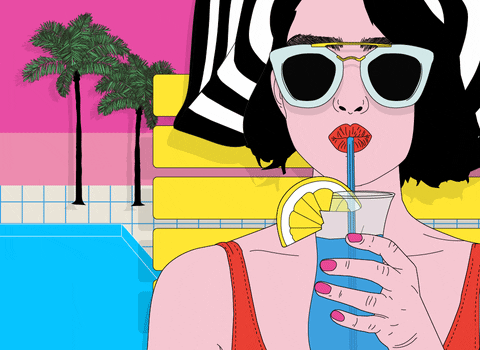 Beach Sipping GIF by Anna Sudit - Find & Share on GIPHY