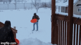 coffeewithus3 funny snow winter fall GIF