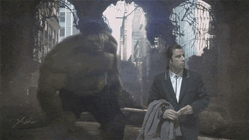 y4x0 hulk pulp fiction vincent vega travolta meme GIF
