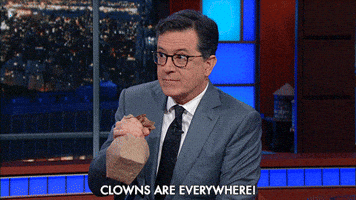 Stephen Colbert Clowns GIF by The Late Show With Stephen Colbert