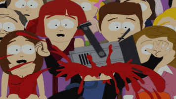 scared crowd of people GIF by South Park 