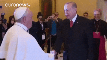 pope francis handshake GIF by euronews