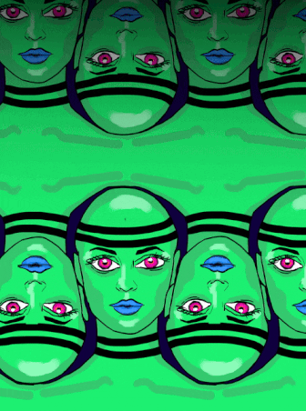 themediawitch_ green woman alien lizard GIF